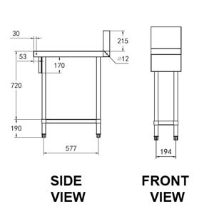 TRUEHEAT RCSPR3 300mm Infill Bench with Shelf Below