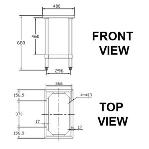 TRUEHEAT RCSTD4 400 Open SS Stand with Shelf