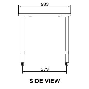 TRUEHEAT RCSTD6 600mm Open SS Stand with Shelf