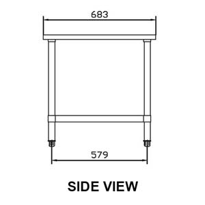 TRUEHEAT RCSTD9 900mm Open SS Stand with Shelf