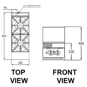 TRUEHEAT RCT3-2 Gas 2 Open Top Burners