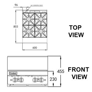 TRUEHEAT RCT6-4 Gas 4 Open Top Burners