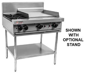 TRUEHEAT RCT9-2-6G Gas 2 Open Top Burners 600 Griddle