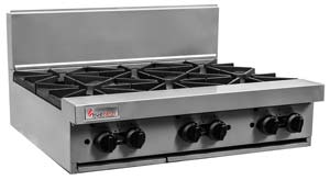 TRUEHEAT RCT9-6 Gas 6 Open Top Burners