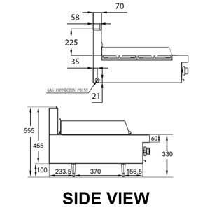 TRUEHEAT RCT9-2-6G Gas 2 Open Top Burners 600 Griddle