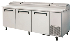 Turboair CTPR-93SD Pizza Prep Table 3 Doors Air Over Pans