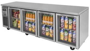 Turbo Air KGR24-4 4 Glass Door Undercounter Fridge