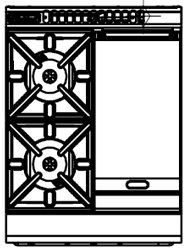 Waldorf RN8403G-LS Gas Cook Top 2 Burner 300 Griddle Leg Stand