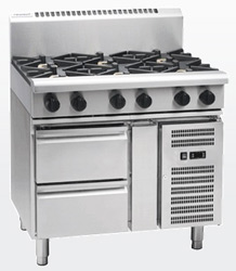 Waldorf RN8600G-RB Gas Cooktop 6 Burner Refrigerated Base