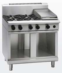 Waldorf RN8603G-CB Gas Cook Top 4 Burner 300 Griddle Cabinet Base