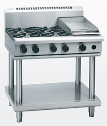 Waldorf RN8603G-LS Gas Cook Top 4 Burner 300 Griddle Leg Stand