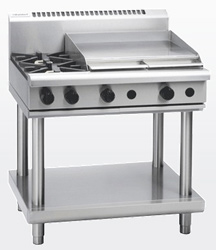 Waldorf RN8606G-LS Gas Cook Top 2 Burner 600 Griddle Leg Stand