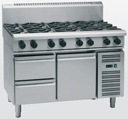 Waldorf RN8809G-RB Gas Cooktop 2 Burner 900 Griddle Refrigerated Base
