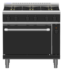 Waldorf Bold RNLB8610GEC Electric Convection Oven 6 Burner Range