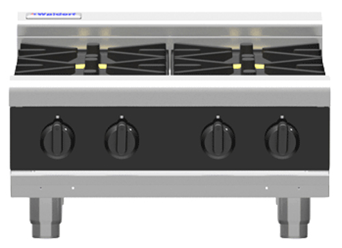 Waldorf Bold RNLB8403G-B Low Back Gas Cooktop 2 Burner 300 Griddle Bench Model
