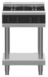 Waldorf Bold RNLB8403G-LS Low Back Gas Cook Top 2 Burner 300 Griddle Leg Stand