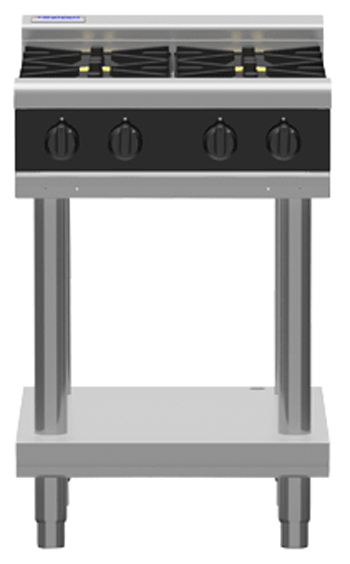 Waldorf Bold RNLB8403G-LS Low Back Gas Cook Top 2 Burner 300 Griddle Leg Stand