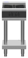 Waldorf Bold RNLB8450G-LS Low Back Gas Cooktop Extra Wide 2 Burner Leg Stand