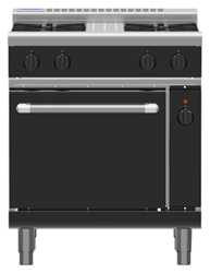 Waldorf Bold RNLB8510GEC Electric Convection Oven Low Back Gas 4 Burner Range