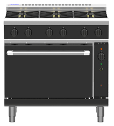 Waldorf Bold RNLB8610GC Low Back Gas Convection Oven 6 Burner Range