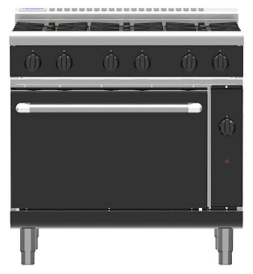 Waldorf Bold RNLB8613G Low Back Gas Oven 4 Burner 300 Griddle Range