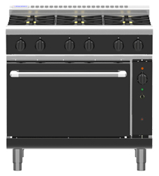 Waldorf Bold RNLB8613GC Low Back Gas Convection Oven 4 Burner 300 Griddle Range