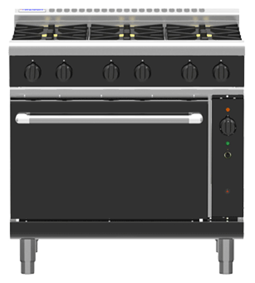 Waldorf Bold RNLB8613GC Low Back Gas Convection Oven 4 Burner 300 Griddle Range