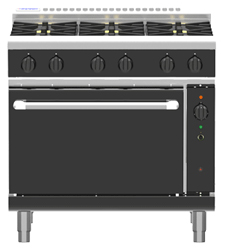 Waldorf Bold RNLB8616GC Low Back Gas Convection Oven 2 Burner 600 Griddle Range