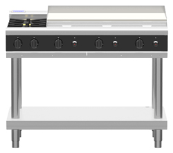 Waldorf Bold RNLB8800G-LS Low Back Gas Cooktop 8 Burner Leg Stand