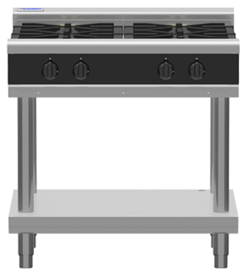 Waldorf Bold RNLB8900G-LS Low Back Gas Cooktop Extra Wide 4 Burner Leg Stand