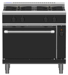 Waldorf Bold RNLB8910GEC Electric Convection Oven Extra Wide 4 Burner Range