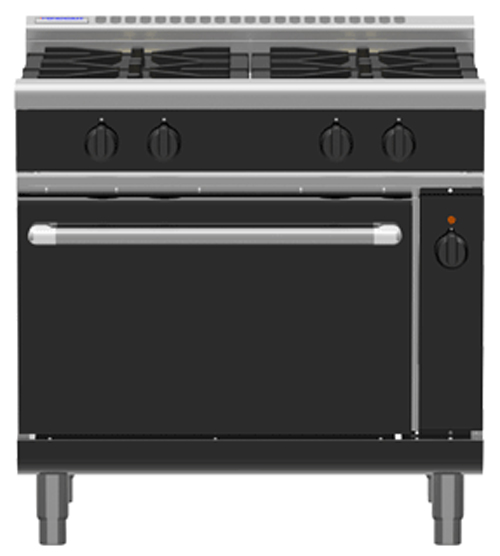 Waldorf Bold RNLB8910GEC Electric Convection Oven Extra Wide 4 Burner Range