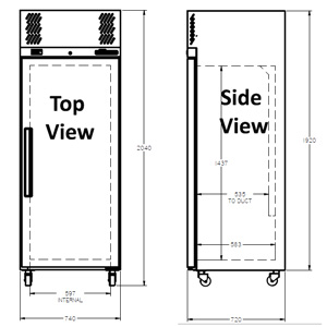 Williams Diamond HD1SW 1 Solid Door Fridge