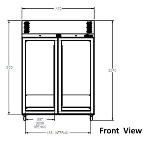 Williams Diamond HD2GW 2 Glass Door Fridge