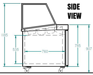 Williams Banksia HSP18/3UBASS 1 Door SS Preparation Fridge