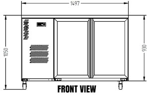 Williams Cameo HC2UGS 2 Door Back Bar Fridge