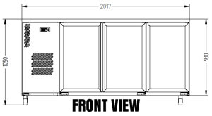 Williams Cameo HC3UGB 3 Door Back Bar Fridge