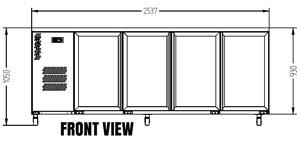 Williams Cameo HC4UGS 4 Door Back Bar Fridge