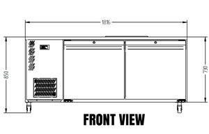 Williams Emerald HE2USSBA 2x1 GN 2 Door Foodservice Counter Fridge