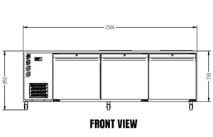 Williams Emerald HE3USSBA 2x1 GN 3 Door Foodservice Counter Fridge