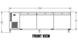 Williams Emerald HE3USS 2x1 GN 3 Door Foodservice Counter Fridge