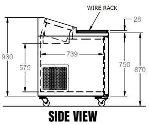 Williams Jade HJ1PCBA 1 Door Pizza Prep Fridge