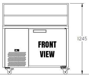 Williams Jade HJ1SCBASS 1 Door SS Sandwich Prep Counter with Canopy