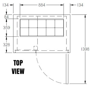 Williams Jade HJ1SCBASS 1 Door SS Sandwich Prep Counter with Canopy