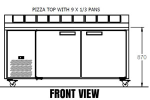 Williams Jade HJ2PCBA 2 Door Pizza Prep Fridge