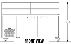 Williams Jade HJ2SCBA 2 Door Sandwich Prep Counter with Canopy
