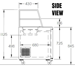 Williams Jade HJ2SCBA 2 Door Sandwich Prep Counter with Canopy