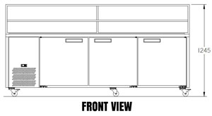 Williams Jade HJ3SCBA 3 Door Sandwich Prep Counter with Canopy