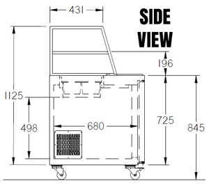 Williams Jade HJ3SCBASS 3 Door SS Sandwich Prep Counter with Canopy