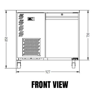 Williams Opal LO1USS 1x1 GN 1 Door Foodservice Counter Freezer